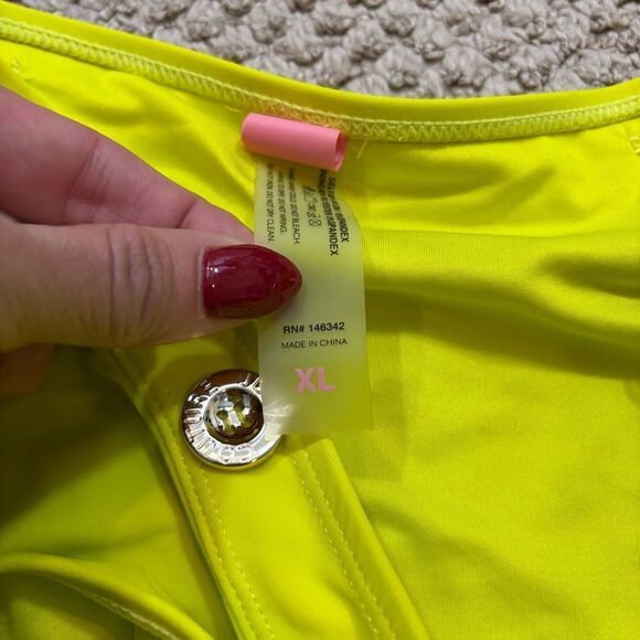 Brand new without tags Juicy Couture Neon Green High Waisted Bikini Bottoms XL - Picture 7 of 9